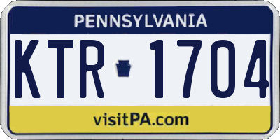 PA license plate KTR1704
