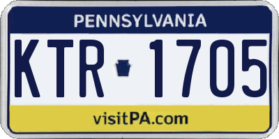 PA license plate KTR1705