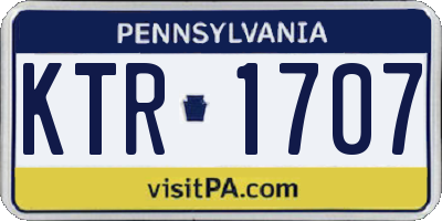 PA license plate KTR1707