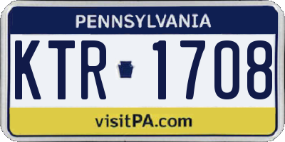 PA license plate KTR1708