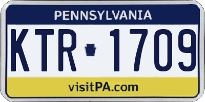 PA license plate KTR1709