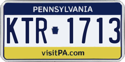 PA license plate KTR1713