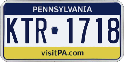PA license plate KTR1718