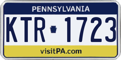 PA license plate KTR1723