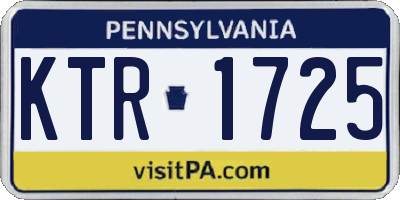 PA license plate KTR1725