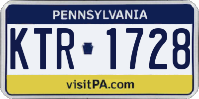 PA license plate KTR1728