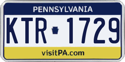 PA license plate KTR1729