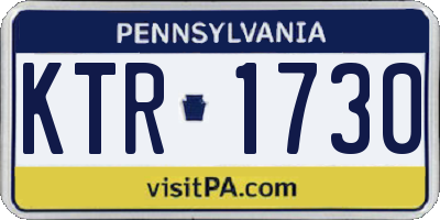 PA license plate KTR1730