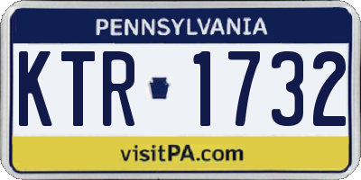 PA license plate KTR1732