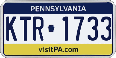 PA license plate KTR1733