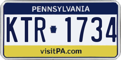 PA license plate KTR1734