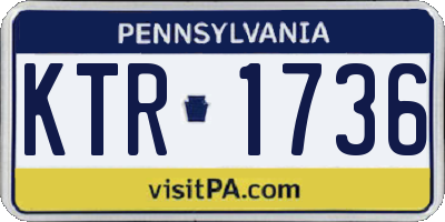 PA license plate KTR1736