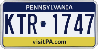 PA license plate KTR1747