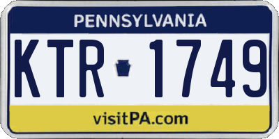PA license plate KTR1749