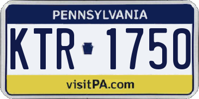 PA license plate KTR1750