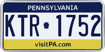 PA license plate KTR1752