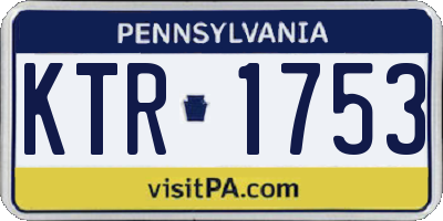 PA license plate KTR1753