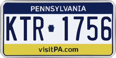 PA license plate KTR1756