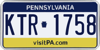 PA license plate KTR1758