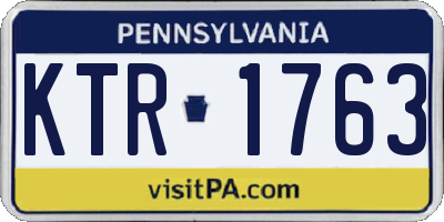 PA license plate KTR1763