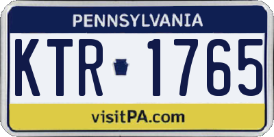 PA license plate KTR1765