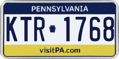 PA license plate KTR1768