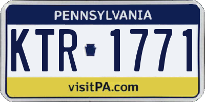 PA license plate KTR1771