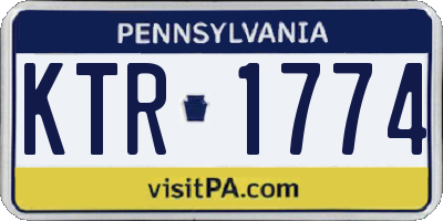 PA license plate KTR1774