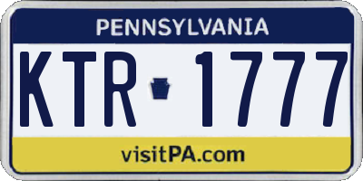 PA license plate KTR1777