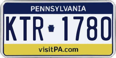 PA license plate KTR1780