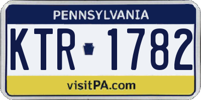 PA license plate KTR1782