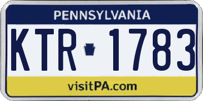 PA license plate KTR1783