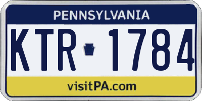 PA license plate KTR1784