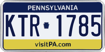 PA license plate KTR1785