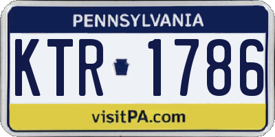 PA license plate KTR1786