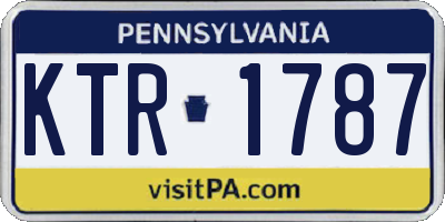 PA license plate KTR1787