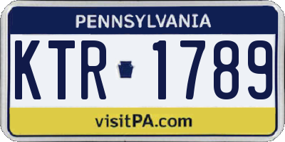 PA license plate KTR1789