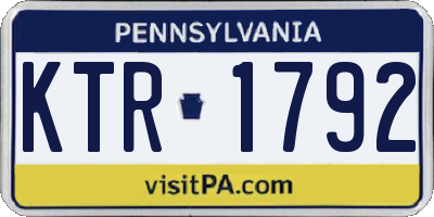 PA license plate KTR1792