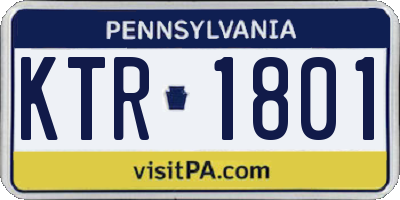 PA license plate KTR1801