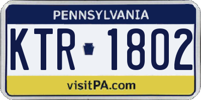 PA license plate KTR1802