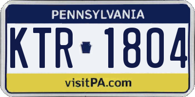 PA license plate KTR1804