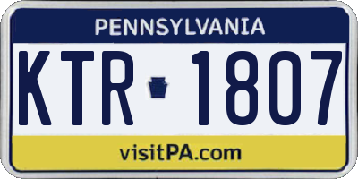 PA license plate KTR1807