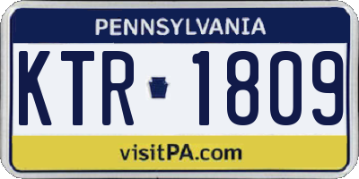 PA license plate KTR1809