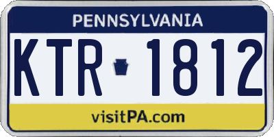 PA license plate KTR1812