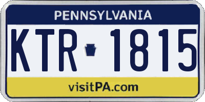 PA license plate KTR1815