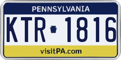 PA license plate KTR1816