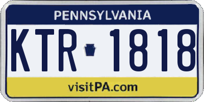 PA license plate KTR1818