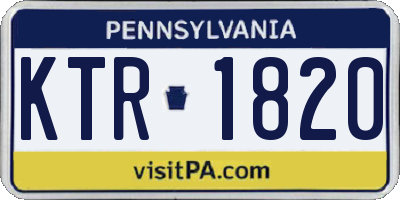 PA license plate KTR1820