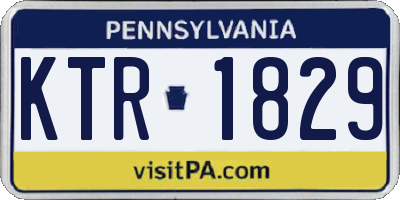 PA license plate KTR1829
