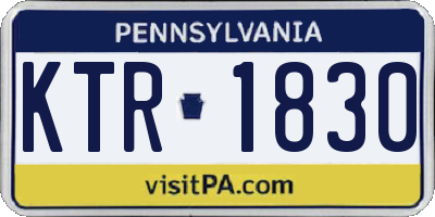 PA license plate KTR1830